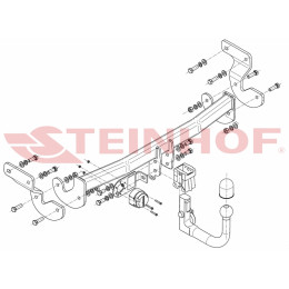H-252 STEINHOF Фаркоп на Hyundai i40 седан 2011-2019. Требуется подрезка бампера. Тип шара: AV (вертикальное быстросъемное крепление шара на ключе). Нагрузки: