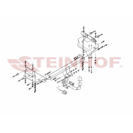 H-278 STEINHOF Фаркоп на Hyundai Tucson 2004-2010, Kia Sportage II 01/2005-07/2010. Требуется подрезка бампера. Тип шара: A. Нагрузки: 1800/75 кг, масса фаркопа 24,1 кг (без электри