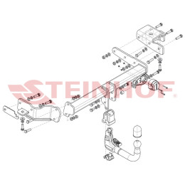 H-297 STEINHOF Фаркоп на Hyundai Santa Fe V 2023- без снятия и подрезки бампера. Тип шара: AV (вертикальное быстросъемное крепление шара на ключе). Нагрузки: 2500