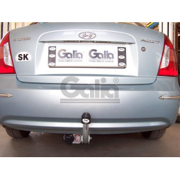 H071A GALIA Полностью оцинкованный фаркоп на Hyundai Accent 2006-2010, кроме сборки ТагАЗ. Тип шара: A. Установка без снятия и выреза бампера. Нагрузки: 1200/50 к
