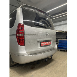 H214-A Лидер-плюс ТСУ для Hyundai Starex 2008-2018, Hyundai H1 2008-2018, 2018-2023 без снятия и выреза бампера. Нагрузки: 1500/75 кг, масса фаркопа 27,76 кг (без электрики в ко