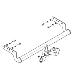 HY 01 AVTOS Фаркоп на Hyundai Accent седан 2000-2006 без подрезки бампера. Тип шара: A. Нагрузки: 1100/75 кг, масса фаркопа 12 кг (без электрики в комплекте)