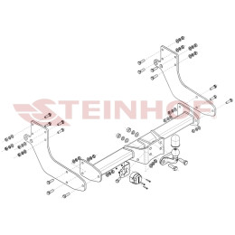 I-023 STEINHOF Фаркоп на Iveco Daily 35C фургон со ступенькой (межосевое: 4100 мм) (с двойными колесами) 2014- без снятия и подрезки бампера. Тип шара: F. Нагрузк
