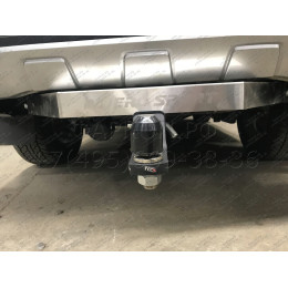 TCU00279 ТСС Фаркоп на Mitsubishi Pajero Sport 2021- с накладкой с надписью Pajero Sport без подрезки бампера. Тип шара: E (шаровый узел под американский квадрат). Н