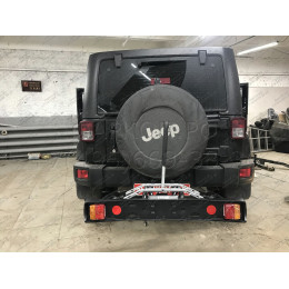 J008A GALIA Полностью оцинкованный фаркоп на Jeep Wrangler JK 2007-2018, JL 2018-. Подрозетник убирается за бампер. Тип шара: A. Установка без снятия и выреза бам
