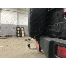 J008A GALIA Полностью оцинкованный фаркоп на Jeep Wrangler JK 2007-2018, JL 2018-. Подрозетник убирается за бампер. Тип шара: A. Установка без снятия и выреза бам