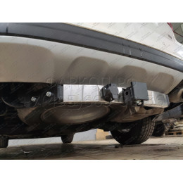 HSF-18-991124.00 PT GROUP Фаркоп с нержавеющей накладкой на Kia Sorento Prime рестайлинг 2018-2020, Hyundai Santa Fe 2018-2021 без подрезки бампера. Тип шара: E (легкосъемный ша
