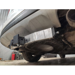 HSF-18-991124.00 PT GROUP Фаркоп с нержавеющей накладкой на Kia Sorento Prime рестайлинг 2018-2020, Hyundai Santa Fe 2018-2021 без подрезки бампера. Тип шара: E (легкосъемный ша