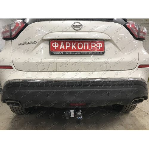 4379-A ORIS Фаркоп на Nissan Murano Z52 2016-2024 без выреза в бампере. Тип шара: A. Нагрузки: 2000/100 кг, масса фаркопа 23,2 кг (без электрики в комплекте)