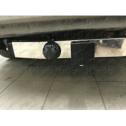HSF-18-991124.00 PT GROUP Фаркоп с нержавеющей накладкой на Kia Sorento Prime рестайлинг 2018-2020, Hyundai Santa Fe 2018-2021 без подрезки бампера. Тип шара: E (легкосъемный ша