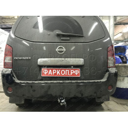 N041C GALIA Полностью оцинкованный фаркоп на Nissan Pathfinder R51 2004-2014. Подрозетник убирается за бампер. Тип шара: C (горизонтальный съемный). Невидимый в