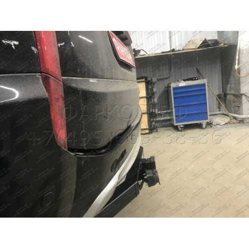 FA 1005-E Бизон Фаркоп на Mitsubishi Pajero Sport II 2008-2016, Mitsubishi Pajero Sport III 2016-2021 без подрезки бампера. Тип шара: E (легкосъемный шар под квадрат). Нагрузки: 3200/120 кг. Не комплектуется электрикой