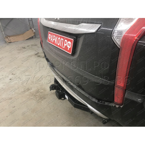 FA 1005-E Бизон Фаркоп на Mitsubishi Pajero Sport II 2008-2016, Mitsubishi Pajero Sport III 2016-2021 без подрезки бампера. Тип шара: E (легкосъемный шар под квадрат). Нагрузки: 3200/120 кг. Не комплектуется электрикой