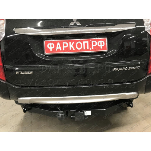 FA 1005-E Бизон Фаркоп на Mitsubishi Pajero Sport II 2008-2016, Mitsubishi Pajero Sport III 2016-2021 без подрезки бампера. Тип шара: E (легкосъемный шар под квадрат). Нагрузки: 3200/120 кг. Не комплектуется электрикой