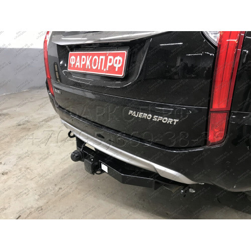 FA 1005-E Бизон Фаркоп на Mitsubishi Pajero Sport II 2008-2016, Mitsubishi Pajero Sport III 2016-2021 без подрезки бампера. Тип шара: E (легкосъемный шар под квадрат). Нагрузки: 3200/120 кг. Не комплектуется электрикой