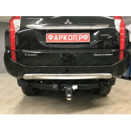 FA 1005-E Бизон Фаркоп на Mitsubishi Pajero Sport II 2008-2016, Mitsubishi Pajero Sport III 2016-2021 без подрезки бампера. Тип шара: E (легкосъемный шар под квадрат). Нагрузки: 3200/1