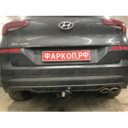6762-A ORIS Фаркоп на Hyundai Tucson рестайл 2018-2021 без выреза в бампере. Тип шара: A. Нагрузки: 1600/100 кг, масса фаркопа 17,5 кг (без электрики в комплекте)