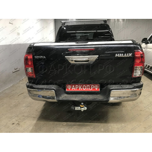 92507-FE MOTODOR Фаркоп с оцинкованным шаром на Toyota Hilux 2015-, JAC T6 2019-, Sollers ST6 2023-, Sollers ST8 2025- без выреза в бампере. Тип шара: FE. Нагрузки: 2900/120 кг, масса фаркопа 26,5 кг (без электрики в комплекте)