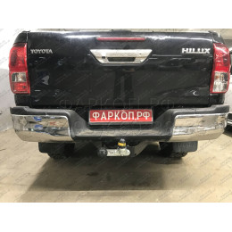 92507-FE MOTODOR Фаркоп с оцинкованным шаром на Toyota Hilux 2015-, JAC T6 2019-, Sollers ST6 2023-, Sollers ST8 2025- без выреза в бампере. Тип шара: FE. Нагрузки: 2900/120 кг, масса фар