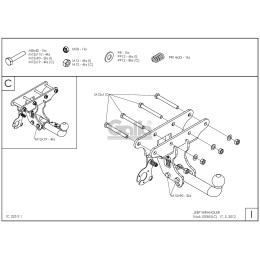 J008A GALIA Полностью оцинкованный фаркоп на Jeep Wrangler JK 2007-2018, JL 2018-. Подрозетник убирается за бампер. Тип шара: A. Установка без снятия и выреза бам