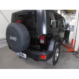J008A GALIA Полностью оцинкованный фаркоп на Jeep Wrangler JK 2007-2018, JL 2018-. Подрозетник убирается за бампер. Тип шара: A. Установка без снятия и выреза бам