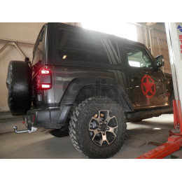 J008A GALIA Полностью оцинкованный фаркоп на Jeep Wrangler JK 2007-2018, JL 2018-. Подрозетник убирается за бампер. Тип шара: A. Установка без снятия и выреза бам
