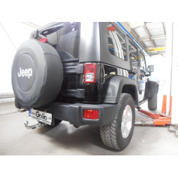 J008A GALIA Полностью оцинкованный фаркоп на Jeep Wrangler JK 2007-2018, JL 2018-. Подрозетник убирается за бампер. Тип шара: A. Установка без снятия и выреза бам