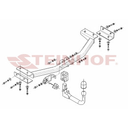 K-029 STEINHOF Фаркоп на Kia Sportage 2010-2015 без снятия и подрезки бампера. Тип шара: AV (вертикальное быстросъемное крепление шара на ключе). Нагрузки: 2000/8