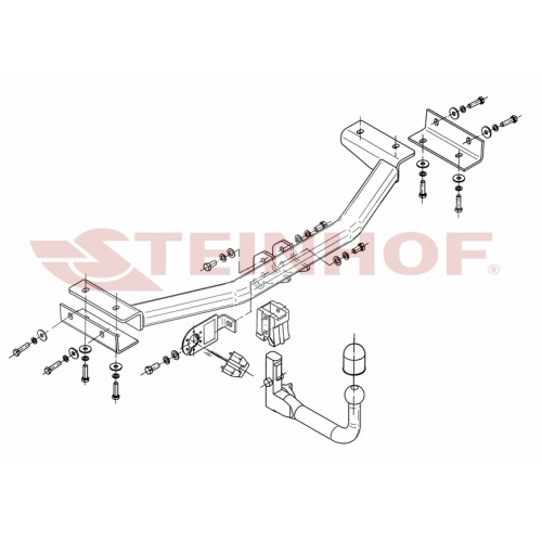 K-029 STEINHOF Фаркоп на Kia Sportage 2010-2015 без снятия и подрезки бампера. Тип шара: AV (вертикальное быстросъемное крепление шара на ключе). Нагрузки: 2000/80 кг, масса фаркопа 20,3 кг (без электрики в комплекте)