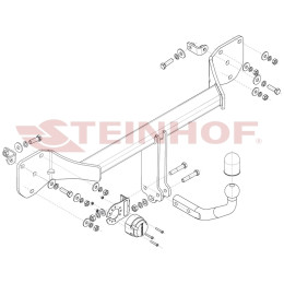 M-184 STEINHOF Фаркоп на Mercedes EQA H243 (также AMG Package) 02/2021-. Требуется подрезка бампера. Тип шара: A. Нагрузки: 1800/85 кг (без электрики в комплекте)