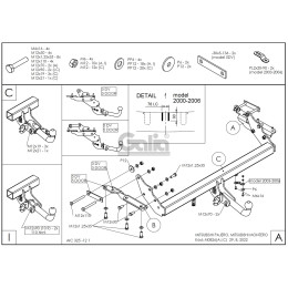 M082C GALIA Полностью оцинкованный фаркоп на Mitsubishi Pajero IV 2007-2020 (без подрезки бампера), Mitsubishi Pajero III 2000-2007 3/5 дверей V7 (невидимый вырез бампера). Тип 