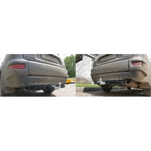 M105-F Лидер-плюс ТСУ для Mitsubishi Outlander XL 2007-2012, Peugeot 4007 2007-2012, Citroen C-Crosser 2007-2012 без снятия и выреза бампера. Тип шара: F. Нагрузки: 2000/100 кг, масса фаркопа 25,64 кг (без электрики в комплекте)