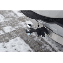 MPJ-99-991124.00 PT GROUP Фаркоп с нержавеющей накладкой на Mitsubishi Pajero III 2000-2008, IV 2008-2020 без подрезки бампера. Тип шара: E (легкосъемный шар под квадрат). На