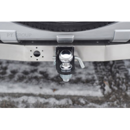 MPJ-99-991124.00 PT GROUP Фаркоп с нержавеющей накладкой на Mitsubishi Pajero III 2000-2008, IV 2008-2020 без подрезки бампера. Тип шара: E (легкосъемный шар под квадрат). На
