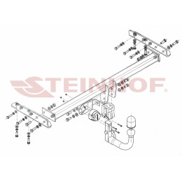 N-015 STEINHOF Фаркоп на Nissan Almera N16 седан 2000-2006. Требуется подрезка бампера. Тип шара: AV (вертикальное быстросъемное крепление шара на ключе). Нагру