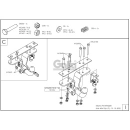 N041C GALIA Полностью оцинкованный фаркоп на Nissan Pathfinder R51 2004-2014. Подрозетник убирается за бампер. Тип шара: C (горизонтальный съемный). Невидимый в