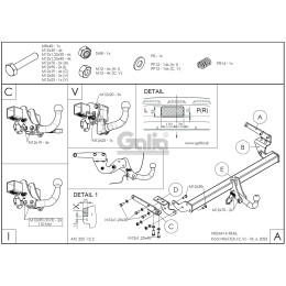 N061C GALIA Полностью оцинкованный фаркоп на Nissan X-Trail T33 2022-, Nissan Rogue T33 2021-. Подрозетник убирается за бампер. Тип шара: C (горизонтальный съемный). Не