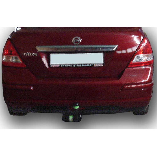 N119-A Лидер-плюс ТСУ для Nissan Tiida седан 2007-2014 без выреза бампера. Нагрузки: 1000/50 кг, масса фаркопа 15,22 кг (без электрики в комплекте)