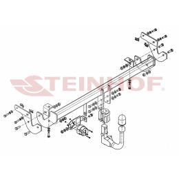 P-020 STEINHOF Фаркоп на Peugeot 208 хетчбек 3/5 дверей 2012-2019, Citroen C3 хетчбек 5 дверей 2016-. Требуется подрезка бампера. Тип шара: AV (вертикальное быстросъем