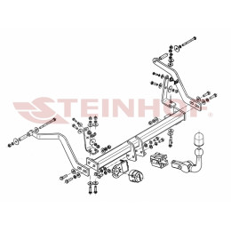 R-101 STEINHOF Фаркоп на Renault Megane I Scenic, кроме 4x4 1996-06/2003 без снятия и подрезки бампера. Тип шара: AH (горизонтальное быстросъемное крепление шара на к