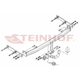 R-110 STEINHOF Фаркоп на Renault Megane III Grand Scenic 2009-2016 без подрезки бампера. Тип шара: A. Нагрузки: 1300/75 кг, масса фаркопа 14,35 кг (без электрики в комплекте)
