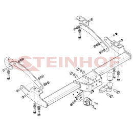 R-141 STEINHOF Фаркоп на Renault Trafic III фургон/микроавтобус 2014-, Opel Vivaro B 2014-2019, FIAT Talento 2016-2020, Nissan NV300 L1,L2 2016-2021, Nissan Primastar 2021- без снятия и подрезки бампера. 