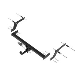R23.02A FARKOPROS Фаркоп на Renault Logan 2014-2022 (без выреза бампера), Renault Sandero 2014-2022, Renault Sandero Stepway 2014-2022 (требуется вырез в бампере). Тип шара: A. Нагрузки: 1500/7