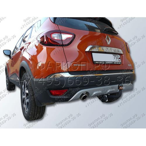 RN 14 AVTOS Фаркоп на Renault Kaptur 2016-2022 без выреза в бампере. Тип шара: A. Нагрузки: 1200/75 кг, масса фаркопа 14,5 кг (без электрики в комплекте)