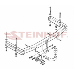 S-103 STEINHOF Фаркоп на Seat Exeo седан 2008-2013, Seat Exeo ST (универсал) 2008-2013. Требуется подрезка бампера. Тип шара: A. Нагрузки: 2000/100 кг, масса фаркопа 18,4 кг (б