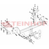 S-393 STEINHOF Фаркоп на Suzuki Liana хетчбек 2001-2007. Требуется подрезка бампера. Тип шара: A. Нагрузки: 1200/75 кг, масса фаркопа 15,9 кг (без электрики в комплекте)