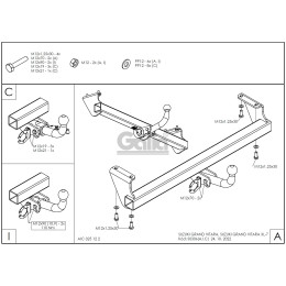 S030C GALIA Полностью оцинкованный фаркоп на Suzuki Grand Vitara 1998-2005, Suzuki Grand Vitara XL7 1998-2003. Тип шара: C (горизонтальный съемный). Установка без снятия и выр