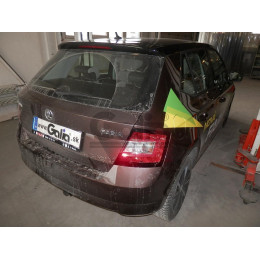 S110A GALIA Полностью оцинкованный фаркоп на Skoda Fabia хетчбек 2014-2021. Подрозетник убирается за бампер. Тип шара: A. Невидимый вырез бампера. Нагрузки