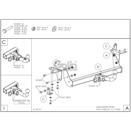 S114C GALIA Полностью оцинкованный фаркоп на Suzuki Grand Vitara 3 двери 2005-2016. Тип шара: C (горизонтальный съемный). Установка без снятия и выреза бампера. 