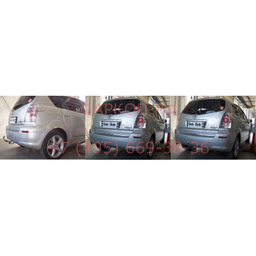 T053A GALIA Полностью оцинкованный фаркоп на Toyota Corolla Verso 2004-2009. Тип шара: A. Требуется подрезка бампера. Нагрузки: 1400/60 кг, масса фаркопа 15,01 кг